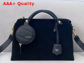 Fendi By The Way Medium Black Suede Leather Boston Bag Replica