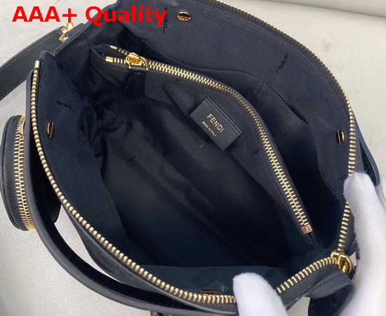 Fendi By The Way Medium Black Suede Leather Boston Bag Replica