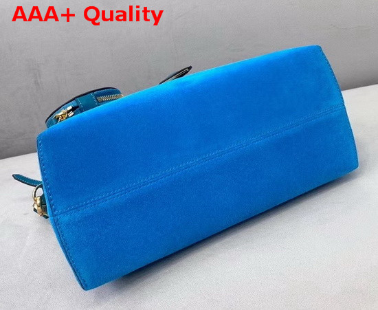 Fendi By The Way Medium Blue Suede Leather Boston Bag Replica
