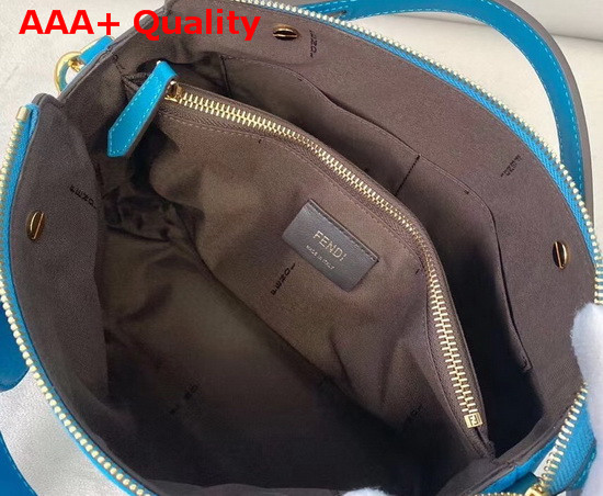 Fendi By The Way Medium Blue Suede Leather Boston Bag Replica