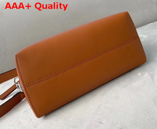 Fendi By The Way Medium Brown Leather Boston Bag with Heat Stamped FENDI ROMA Replica