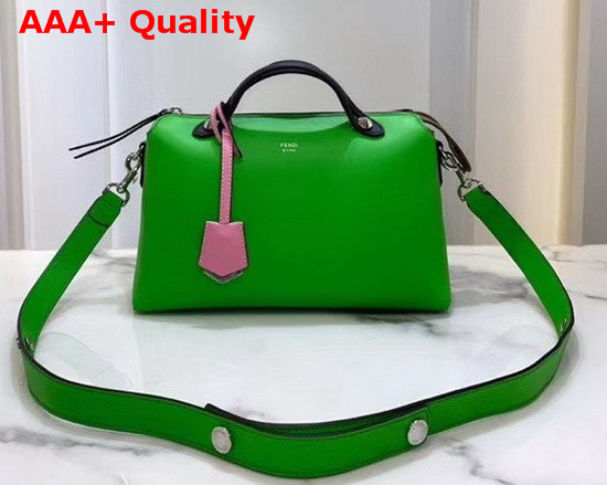 Fendi By The Way Medium Green Leather Boston Bag Replica