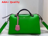 Fendi By The Way Medium Green Leather Boston Bag Replica