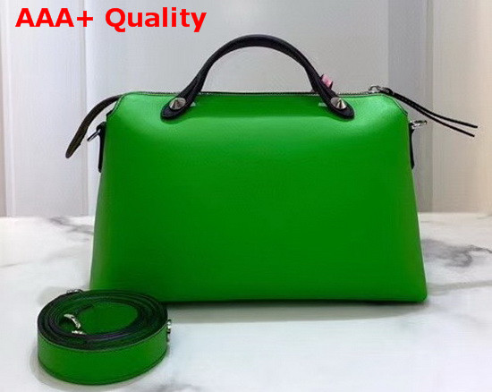 Fendi By The Way Medium Green Leather Boston Bag Replica