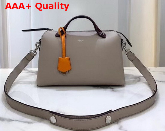 Fendi By The Way Medium Grey Leather Boston Bag Replica