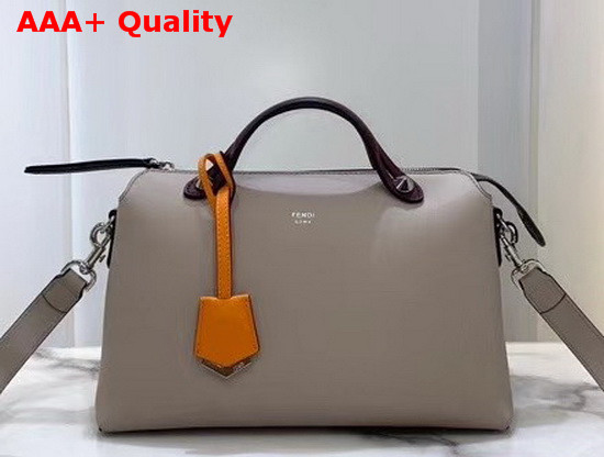 Fendi By The Way Medium Grey Leather Boston Bag Replica