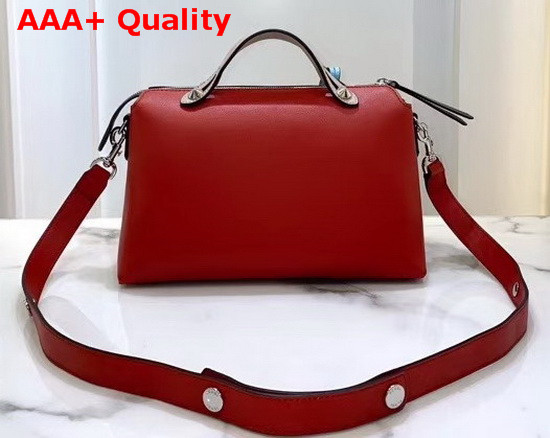 Fendi By The Way Medium Red Leather Boston Bag Replica