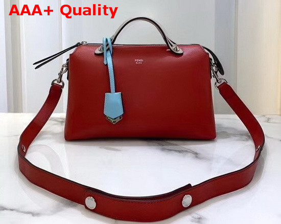 Fendi By The Way Medium Red Leather Boston Bag Replica