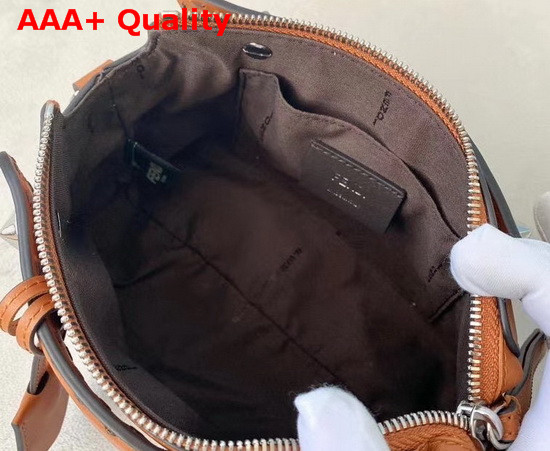 Fendi By The Way Mini Brown Leather Boston Bag with Heat Stamped FENDI ROMA Replica