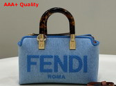 Fendi By The Way Mini Light Blue Denim Small Boston Bag Replica