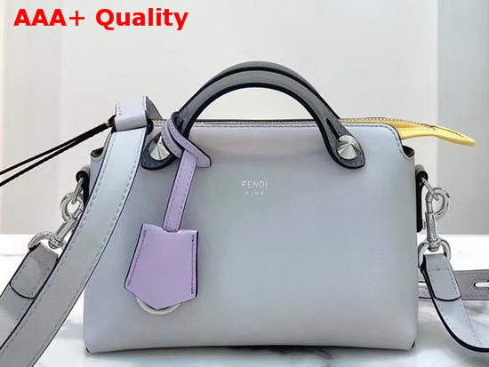 Fendi By The Way Mini Light Blue Leather Boston Bag Replica