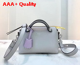 Fendi By The Way Mini Light Blue Leather Boston Bag Replica