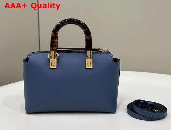Fendi By The Way Mini Small Blue Leather and Elaphe Boston Bag Replica
