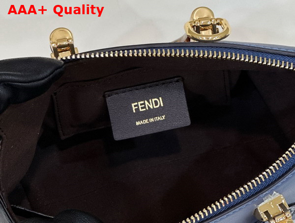 Fendi By The Way Mini Small Blue Leather and Elaphe Boston Bag Replica