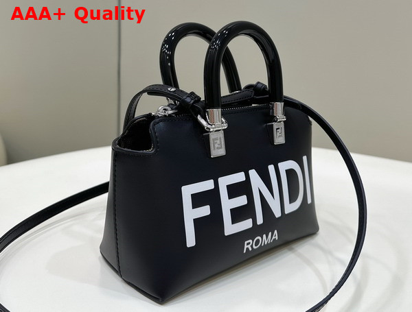 Fendi By The Way Mini Small Boston Bag in Black Leather Replica