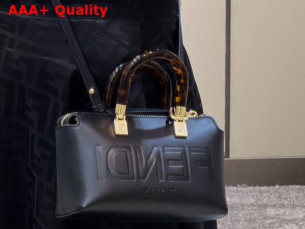 Fendi By the Way Mini Black Leather Small Boston Bag Replica