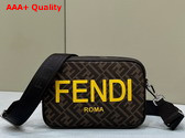 Fendi Camera Case Brown FF Fabric Bag Replica