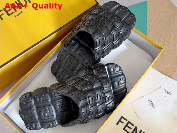 Fendi Cloud Slides Black Rubber Slides Replica