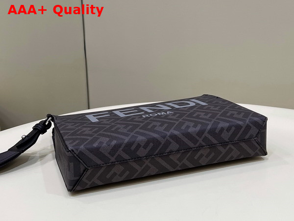 Fendi Clutch Pack Black FF Fabric Pouch Replica