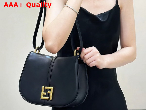 Fendi Cmon Medium Black Leather Bag Replica