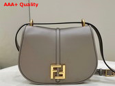 Fendi Cmon Medium Dove Grey Smooth Leather and Full Grain Leather Bag Replica