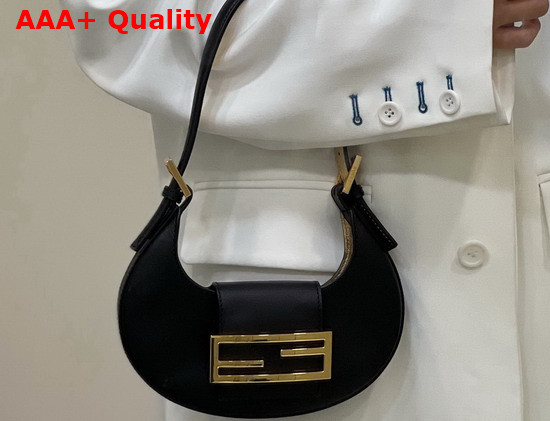 Fendi Cookie Black Leather Mini Bag Replica