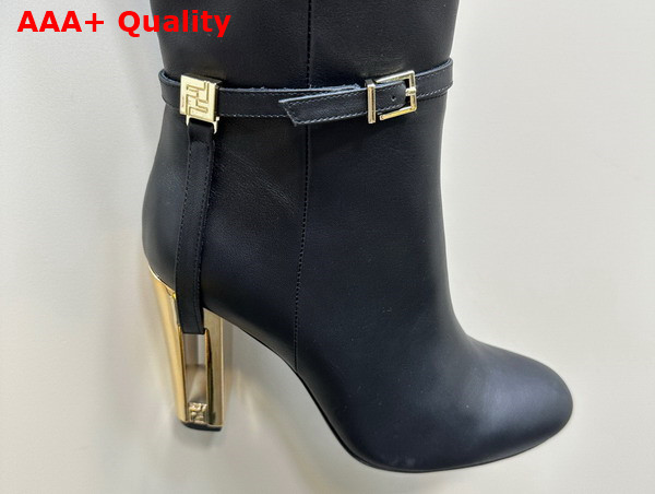 Fendi Delfina Black Leather High Heeled Boots Replica