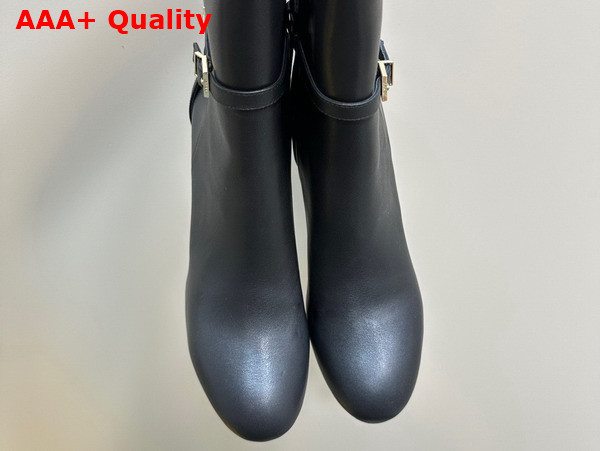 Fendi Delfina Leather High Heeled Ankle Boots in Black Replica