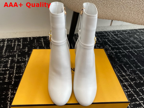 Fendi Delfina White Leather High Heeled Ankle Boots Replica
