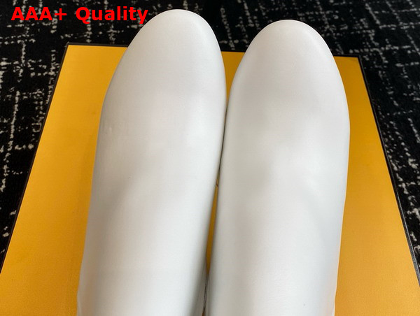 Fendi Delfina White Leather High Heeled Ankle Boots Replica