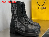Fendi Domino Black Leather Biker Boots Replica