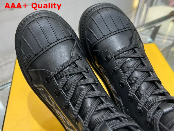 Fendi Domino Black Leather Biker Boots Replica
