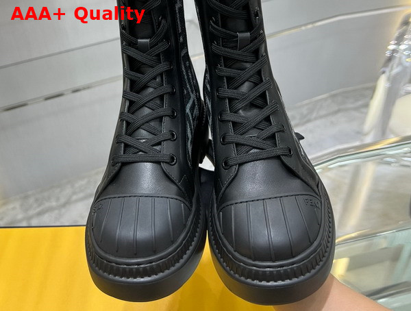 Fendi Domino Black Leather Biker Boots Replica