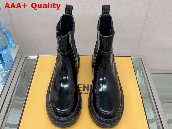 Fendi Domino Brushed Leather Biker Boots in Black Replica