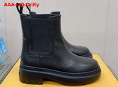 Fendi Domino Leather Biker Boots in Black Replica