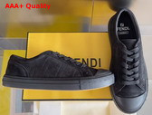 Fendi Domino Sneakers Black Nubuck Leather Low Tops Replica