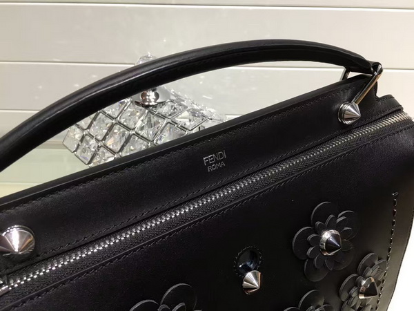 Fendi Dotcom Black Leather Handbag and Clutch Bag for Sale
