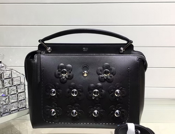 Fendi Dotcom Black Leather Handbag and Clutch Bag for Sale