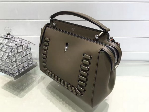 Fendi Dotcom Grey Leather Handbag for Sale