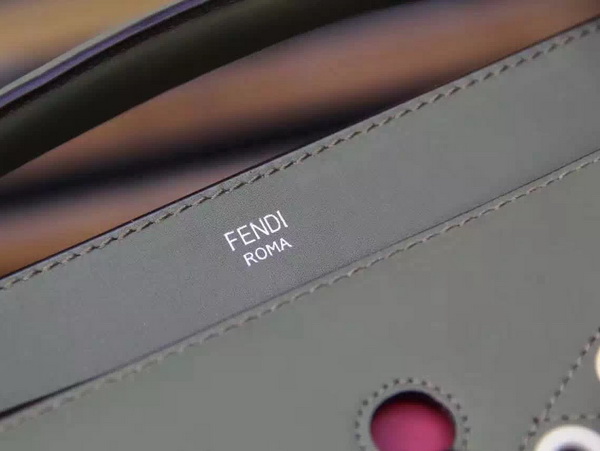 Fendi Dotcom Leather Satchel Dove Grey for Sale