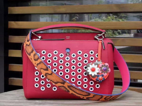 Fendi Dotcom Leather Satchel in Red for Sale