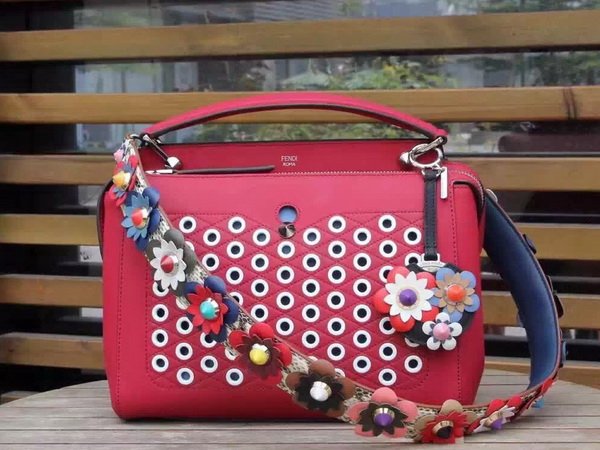 Fendi Dotcom Leather Satchel in Red for Sale