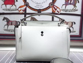 Fendi Dotcom Milk White Leather Handbag With Black Clutch for Sale