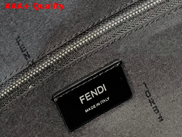 Fendi Drawstring Backpack in Black FF Jacquard Fabric Replica