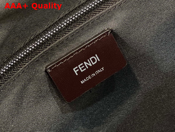 Fendi Drawstring Backpack in Brown FF Jacquard Fabric Replica