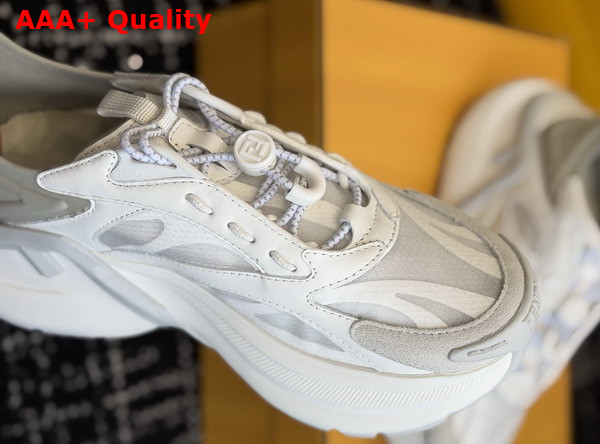 Fendi F Light Sneakers White Leather and Mesh Running Shoes Replica