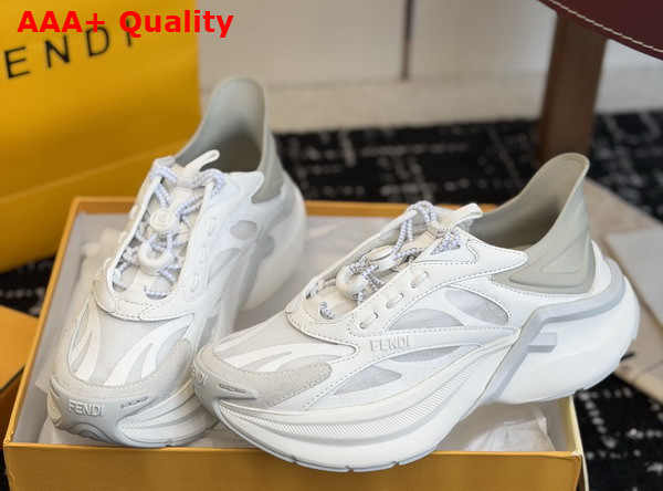 Fendi F Light Sneakers White Leather and Mesh Running Shoes Replica