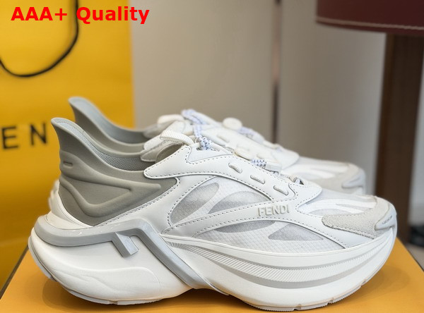 Fendi F Light Sneakers White Leather and Mesh Running Shoes Replica