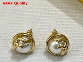 Fendi F is Fendi Earrings Gold Colored Metal Ear Stud Replica