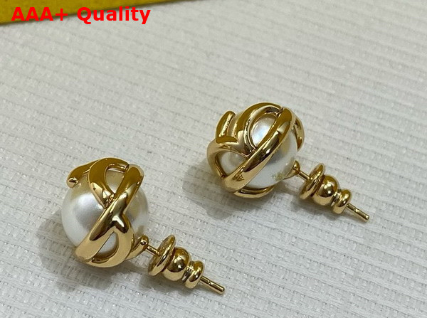 Fendi F is Fendi Earrings Gold Colored Metal Ear Stud Replica